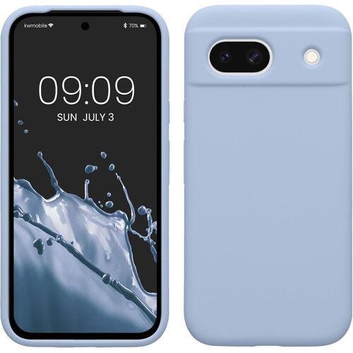 Housse Compatible avec Google Pixel 8a Coque-Housse de téléphone Protection Souple en TPU Silicone-Bleu Clair Mat