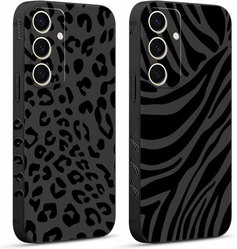 LORANKA-2 Pièces Coque pour Samsung Galaxy S24+ /S24 Plus 5G 6,7"", Etui avec Motif Animaux Léopard Zèbre Peint Dessin Latéral Souple Silicone Case Housse Mince Antichoc Caméra Protection Cover