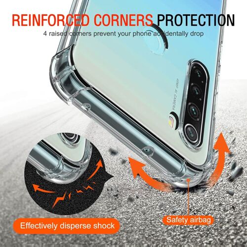 Coque Pour Xiaomi Redmi Note 8t, Ultra Transparent Étui De Protection En Silicone Antichoc Avec Coins Renforcés, Clair Mince Souple Tpu Bumper Housse