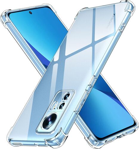 Coque pour Xiaomi 12 Pro, Ultra Transparent Étui de Protection en Silicone Antichoc avec Coins Renforcés, Clair Mince Souple TPU Bumper Housse