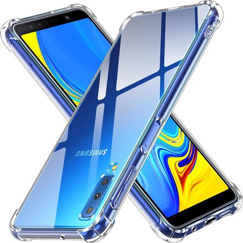 Coque Pour Samsung Galaxy A7 2018, Ultra Transparent Étui De Protection En Silicone Antichoc Avec Coins Renforcés, Clair Mince Souple Tpu Bumper Housse