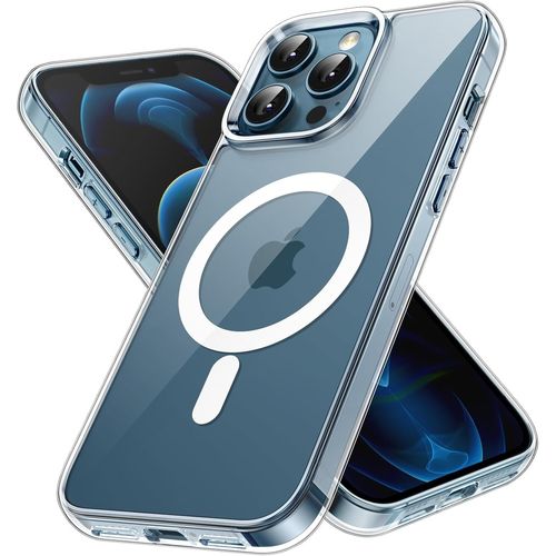 Coque Magnétique Pour Iphone 12 Pro Max 6,7 Pouces Pour Recharge Sans Fil Magsafe, Housse De Téléphone Antichoc, Dos Transparente Anti-Rayures (Transparente)