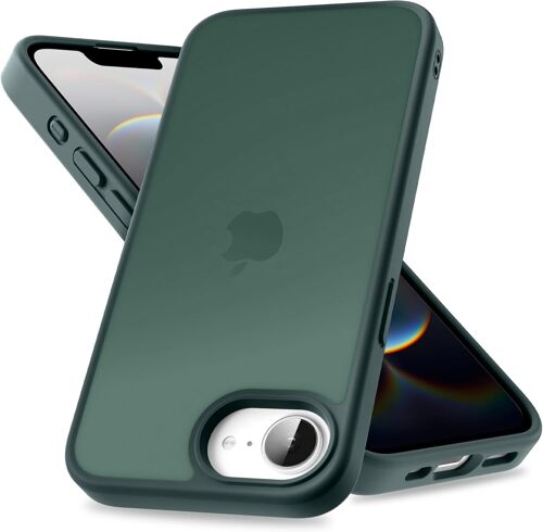 KAL-Coque Pour Iphone 16E, Protection Antichoc De Qualité Militaire, Coque Arrière Translucide Givrée, Anti-Traces De Doigts Pour Iphone 16E 6,1 Pouces \U2013 Vert Foncé