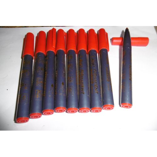 Feutres Permanent Pocket Rouge Bic 1445 Lot De 9