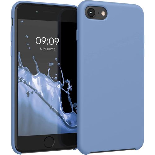TRAHOO-Housse Compatible avec Apple iPhone SE (2022) / iPhone SE (2020) / iPhone 8 / iPhone 7 Coque - Housse de téléphone Protection Souple en TPU Silicone - Bleu Azur