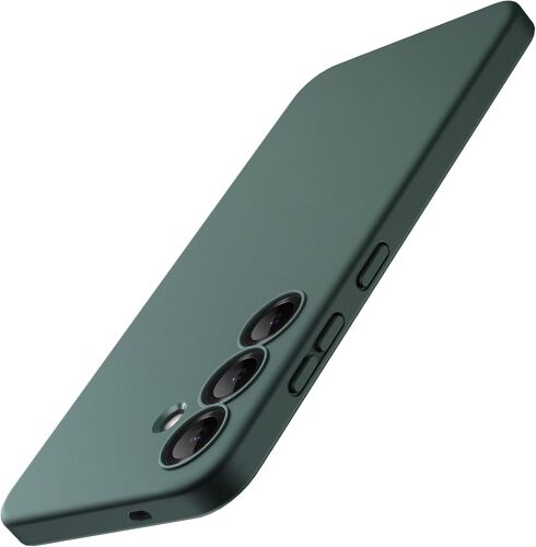 KALANKA-Fine Ajuste Coque pour Samsung Galaxy S25 5G, Protection Complète de l'Objectif de Caméra, Housse Étui de Protecteur Fine en TPU Souple avec Finition Mat (Vert Nuit)