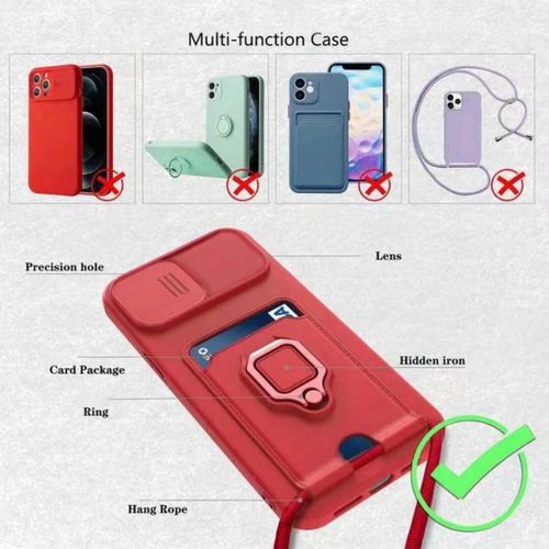 Cheng-Cordon De Coque Compatible Avec Samsung Galaxy A24 4g, Collier Pour Étui Colliers De Cellulaire, Silicone Cover Protection De La Caméra Étui Lanyard Case-Pourpre