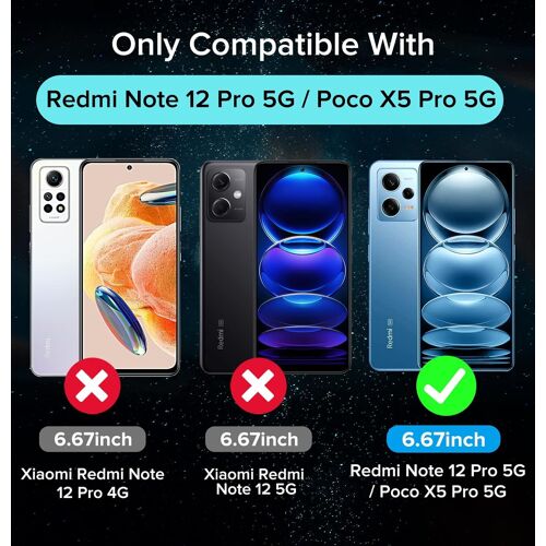 Coque pour Xiaomi Redmi Note 12 Pro 5G / Poco X5 Pro (Pas pour Redmi Note 12 Pro 4G), Transparent Étui de Protection en Silicone Antichoc avec Coins Renforcés, Clair Mince Souple TPU Housse