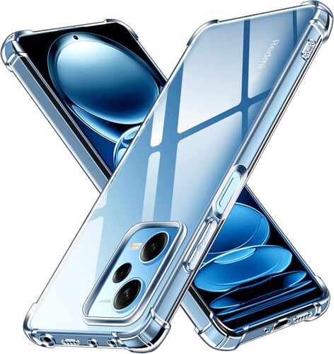 Coque pour Xiaomi Redmi Note 12 Pro 5G / Poco X5 Pro (Pas pour Redmi Note 12 Pro 4G), Transparent Étui de Protection en Silicone Antichoc avec Coins Renforcés, Clair Mince Souple TPU Housse
