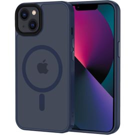 Coque Iphone 13 Mini Compatible Magsafe, Dos Mat Translucide Anti-Traces, Pare-Chocs Tpu Antichoc Ultra-Fin Bleu
