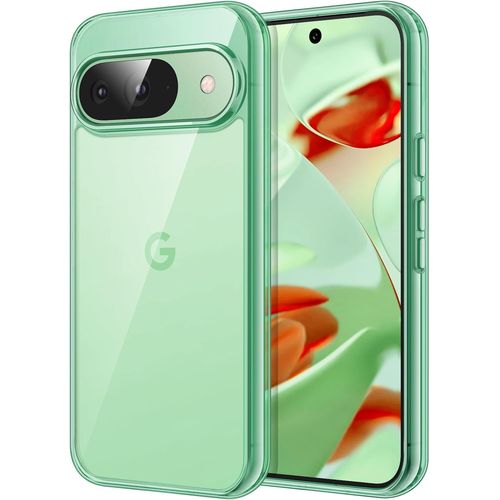 CAUC-Coque pour Google Pixel 9/9 Pro 2024, Anti-Jaunissement Étui de Protection Antichoc, Anti-Rayures Dos PC Dur (Vert Amande)