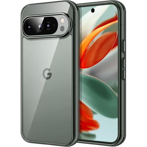 CAUC-Coque pour Google Pixel 9/9 Pro 2024, Anti-Jaunissement Étui de Protection Antichoc, Anti-Rayures Dos PC Dur (Vert Sauge)