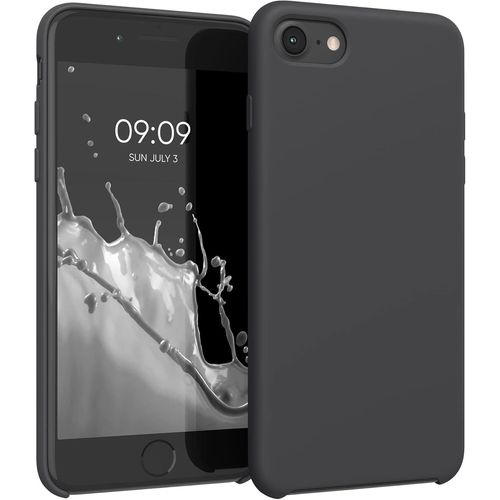 TRAHOO-Housse Compatible avec Apple iPhone SE (2022) / iPhone SE (2020) / iPhone 8 / iPhone 7 Coque - Housse de téléphone Protection Souple en TPU Silicone - Noir Mat