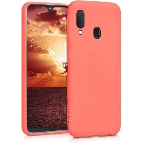 Housse Compatible avec Samsung Galaxy A20e Coque - Housse de téléphone Protection Souple en Silicone - Corail Vif