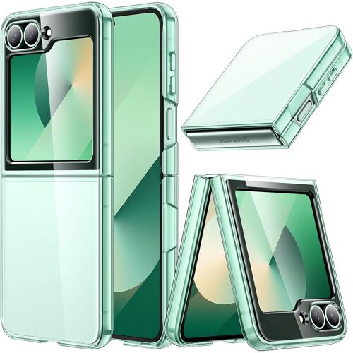SJZG-Coque Pour Galaxy Z Flip 7 Fe 2025 / Z Flip 6 2024, Étui Cristal Dur Transparent En Pc, Housse De Protection Fine Anti-Rayures Antichoc (Menthe Verte)