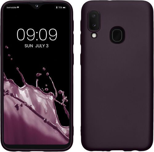 SJZG-Housse Compatible Avec Samsung Galaxy A20E Coque - Housse De Téléphone Protection Souple En Tpu - Bordeaux Métallique