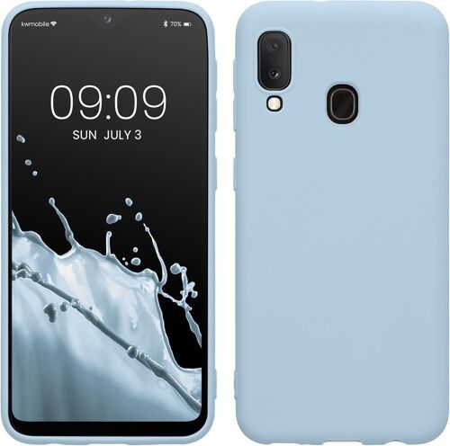 SJZG-Housse Compatible Avec Samsung Galaxy A20E Coque - Housse De Téléphone Protection Souple En Silicone - Bleu Clair