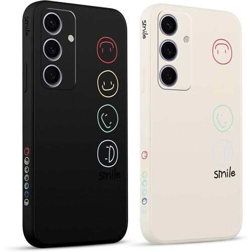 2 Pièces Coque pour Samsung Galaxy S24 5G, Etui avec Joli et Beau Motif Dessin Latéral Mignon Case Givré Souple TPU Housse Téléphone Antichoc en Souple Fille Cadeau Anti-Chute Cover