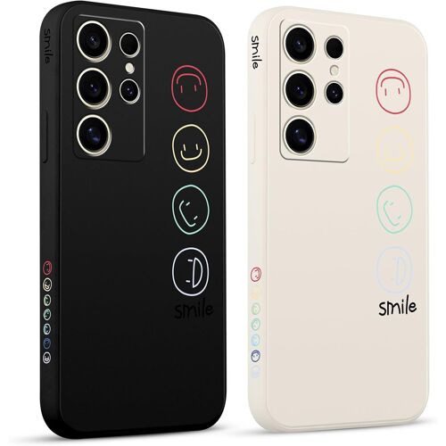 TRAHOO-2 Pièces Coque pour Samsung Galaxy S24+ /S24 Plus 5G, Etui avec Joli et Beau Motif Dessin Latéral Mignon Case Givré Souple TPU Housse Téléphone Antichoc en Souple Fille Cadeau Anti-Chute Cover