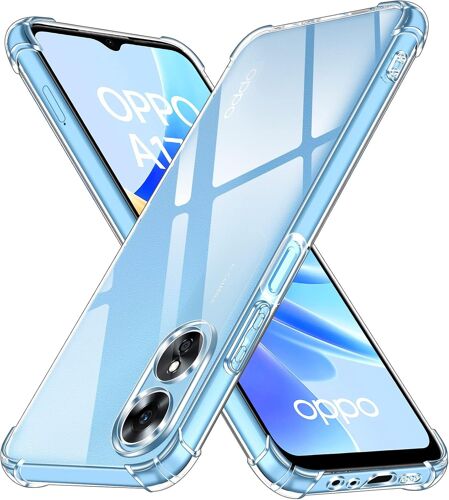 Coque pour Oppo A17, Ultra Transparent Étui de Protection en Silicone Antichoc avec Coins Renforcés, Clair Mince Souple TPU Bumper Housse