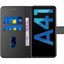 Sjzg-Etui Coque Pour Samsung Galaxy A41,Plusieurs Couleurs Disponible,Protection Etui Housse Premium En Cuir Pu,Fermeture Magnétique Pour (Galaxy A41 (6,1 Pouces), Book Noir)