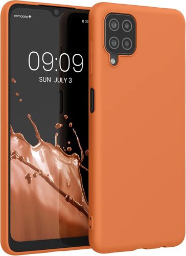 SJZG-Housse Compatible Avec Samsung Galaxy A12 Coque - Housse De Téléphone Protection Souple En Silicone - Orange Fruitée