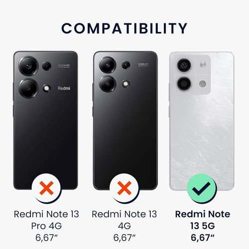 Housse Compatible Avec Xiaomi Redmi Note 13 5g Coque - Housse De Téléphone En Tpu Avec Protection Appareil Photo - Ardoise Foncée