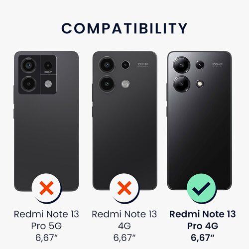 Housse Compatible avec Xiaomi Redmi Note 13 Pro 4G Coque - Housse de téléphone en TPU avec Protection Appareil Photo - Arctic Night