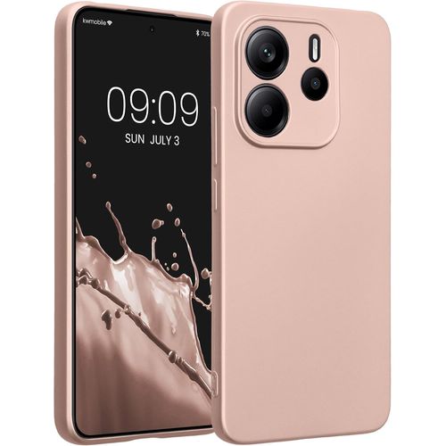 Kal-Housse Compatible Avec Xiaomi Redmi Note 14 4g (Pas Pour 5g) Coque - Housse De Téléphone Protection Souple En Tpu - Or Rose Métallique