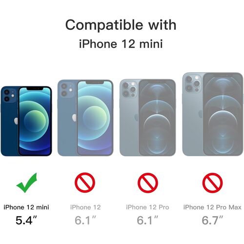 Coque Mat pour iPhone 12 Mini 5,4 Pouces, Protection Antichoc Qualité Militaire, Étui Housse Arrière Translucide Givrée, Anti-Empreintes Digitales (Bleu)
