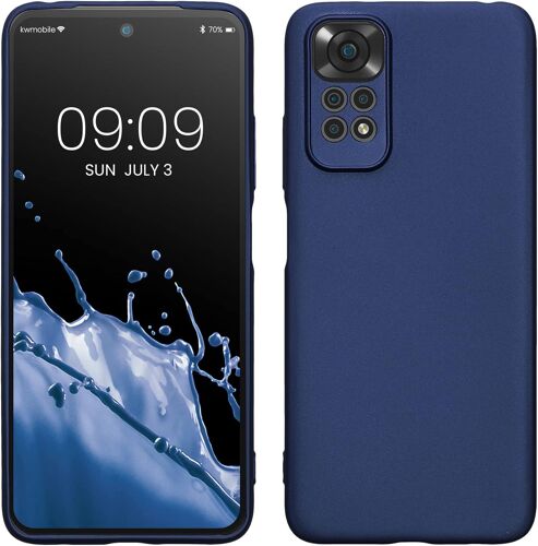 Housse Compatible avec Xiaomi Redmi Note 11 / Note 11S Coque - Housse de téléphone Protection Souple en TPU - Bleu métallique