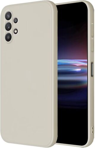 SJZG-Coque Pour Samsung Galaxy A32 5G Protection Étui, (6.5"" Inches) Liquide Tpu Silicone Case Anti Rayures Ultra Mince Souple Cover En Silicone Blanc Antique