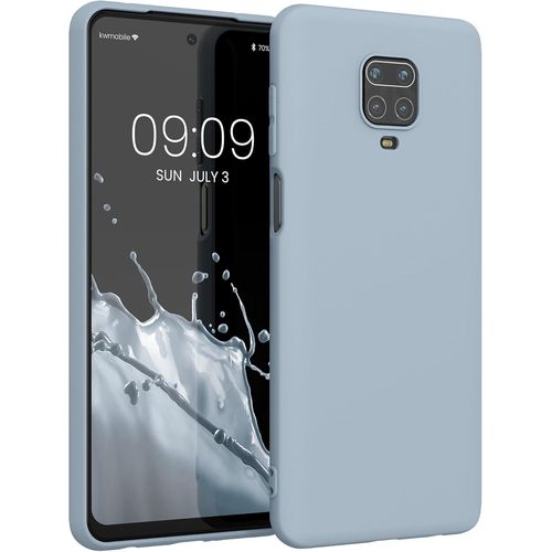 KAL-Housse Compatible Avec Xiaomi Redmi Note 9S / 9 Pro / 9 Pro Max Coque - Housse De Téléphone Protection Souple En Silicone - Bleu Clair Mat