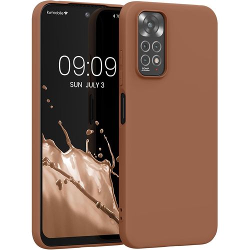 KAL-Housse Compatible Avec Xiaomi Redmi Note 11 / Note 11S Coque - Housse De Téléphone Protection Souple En Silicone - Moka