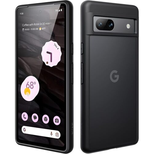 ELVORIX-Coque Mat pour Google Pixel 7a 6,1 Pouces 2023, Étui Housse Arrière Translucide Givrée Fine, Anti-Empreintes Digitales (Noir)