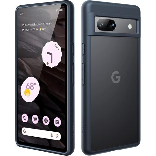 KAL-Coque Mat Pour Google Pixel 7A 6,1 Pouces 2023, Étui Housse Arrière Translucide Givrée Fine, Anti-Empreintes Digitales (Marine)