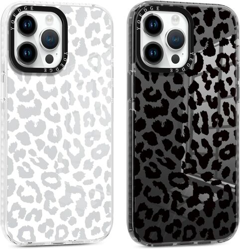 2 Pièces Coque pour iPhone 14 Pro 6,1"", Ultra Fine Souple Transparente Silicone TPU Étui avec Motif Léopard pour Filles Femmes, Antichoc Anti-RayuresProtection Housse Cover pour iPhone 14 Pro