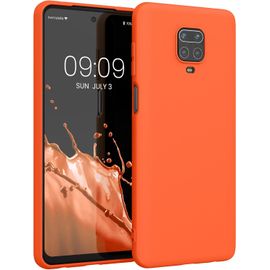 KAL-Housse Compatible Avec Xiaomi Redmi Note 9S / 9 Pro / 9 Pro Max Coque - Housse De Téléphone Protection Souple En Silicone - Néon Orange