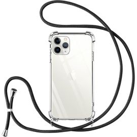 Coque Pour Iphone 11 Pro Max Avec Cordon De Collier,Silicone Transparent Tpu+Pc Bumper Protection Étui Lanyard Avec Sangle Réglable Chaîne Case Pour Iphone 11 Pro Max