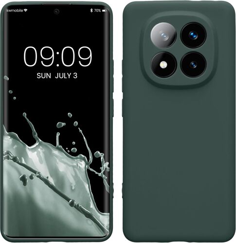 Housse Compatible avec Xiaomi Redmi Note 14 Pro+ 5G / Redmi Note 14 Pro Plus 5G Coque - Housse de téléphone en TPU avec Protection Appareil Photo - Vert Mousse