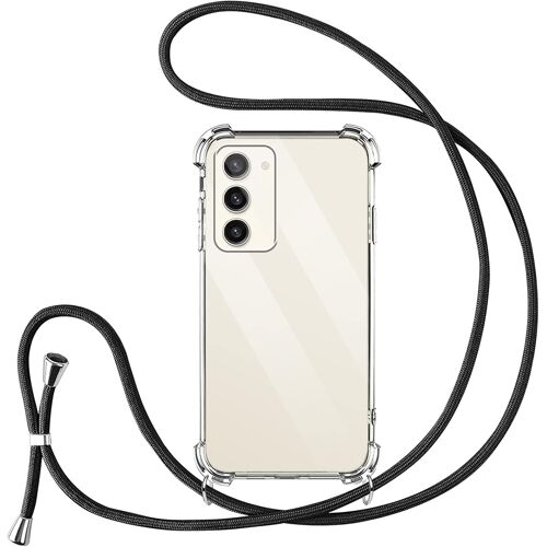 LORANKA-Coque pour Samsung Galaxy S23+ avec Cordon de Collier,Silicone Transparent TPU+PC Bumper Protection Étui Lanyard avec Sangle Réglable Chaîne Case pour Samsung S23 Plus 6.6 Pouces