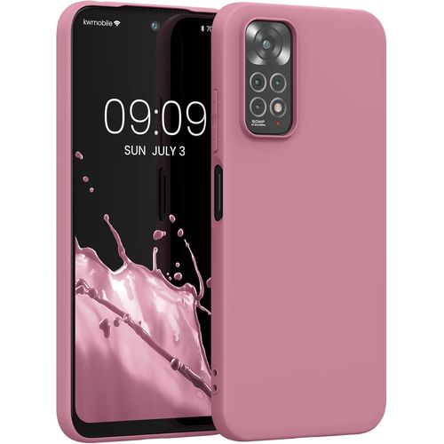 KAL-Housse Compatible Avec Xiaomi Redmi Note 11 / Note 11S Coque - Housse De Téléphone Protection Souple En Silicone - Rose Foncé