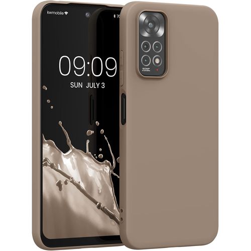 KAL-Housse Compatible Avec Xiaomi Redmi Note 11 / Note 11S Coque - Housse De Téléphone Protection Souple En Silicone - Crème Mat