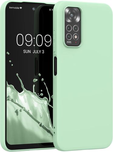 Housse Compatible avec Xiaomi Redmi Note 11 / Note 11S Coque - Housse de téléphone Protection Souple en Silicone - Menthe Mat