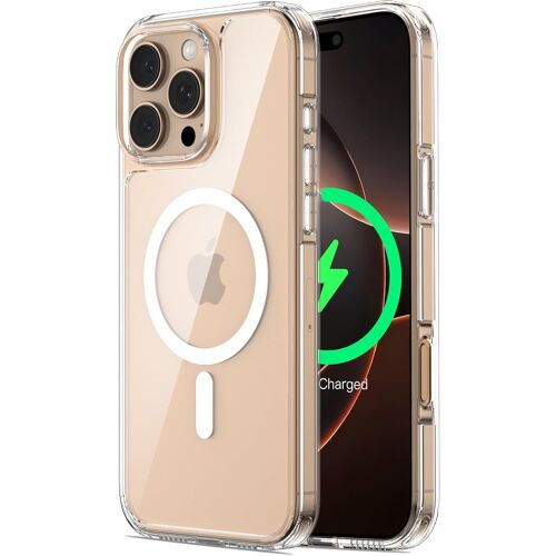 LORANKA-Coque Magnétique pour iPhone 16 Pro Max 6,9 Pouces Compatible avec MagSafe, Housse [Bumper avec Coins Renforcés] Étui Anti-Jaune Anti-Rayures, Case Shock-Absorption Antichoc (Transparent)