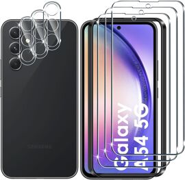 3+3 Pièces Pour Samsung Galaxy A54 5G Verre Trempé Protecteurs D'Écran Et Caméra Arrière Protection Écran,9H Dureté Anti-Rayures Sans Bulles Protection Film