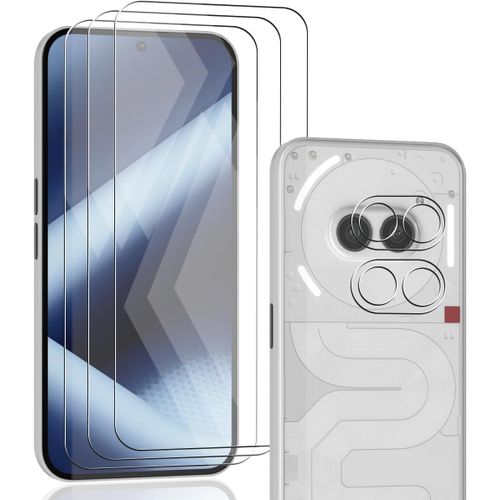 3+2 Pièces Verre Trempé Pour Nothing Phone 2a, Nothing Phone 2a Protection D'écran Et Caméra Arrière Protecteur. Anti-Rayures 9h Vitre, Hd Protège Écran Pour Nothing Phone 2a