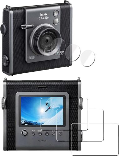 [3Pcs Protection d'Ecran pour Fujifilm Instax WIDE EVO Instant Film Camera+[3Pcs] PET Film pour objectif,Verre Trempé,Dureté 9H,Anti-rayure,Sans Bulle,Anti-empreinte,Installation Facile