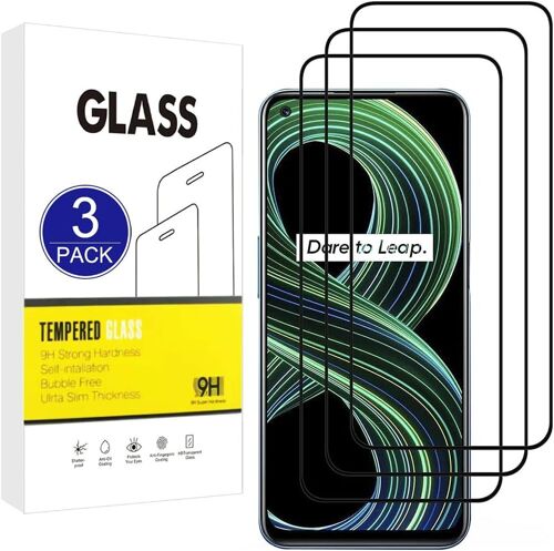 KAL-Pièces] Compatible Avec Le Protecteur D'Écran Oppo Realme 8 Pro/Realme 8 4G(Black),Film De Protection 2.5D[Dureté 9H,Installation Facile] Qualité Supérieure Film En Verre Trempé