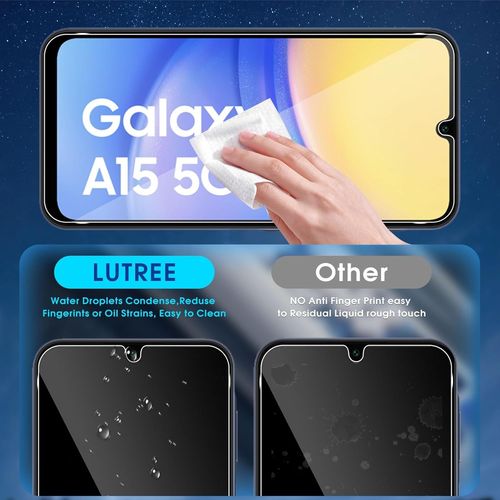 Sjzg-Pour Samsung Galaxy A15 4g&5g Verre Trempé, 3+3 Pièces Protection Écran+Caméra Arrière Protecteur Film, 9h Dureté Hd Anti-Rayures Sans Bulles Protecteurs D'écran